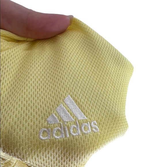 Vintage Adidas 2002 Y2K Zip Up Hoodie 3 Stripe Mesh Light wight Light Yellow - Picture 4 of 9